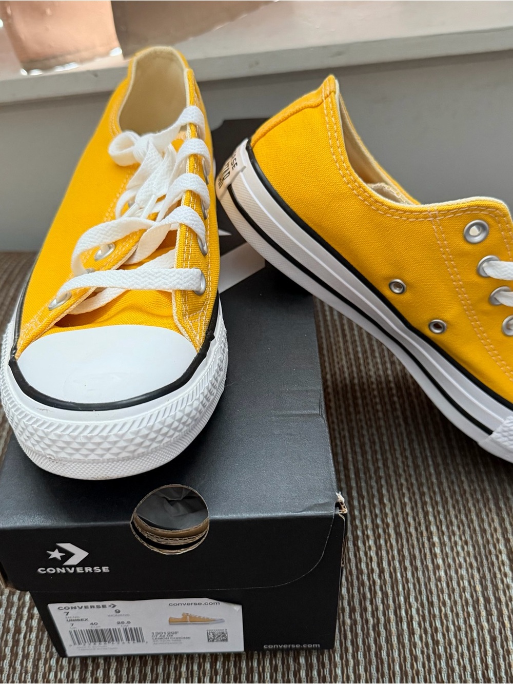 Converse Low Top Canvas Sneakers - Yellow and White